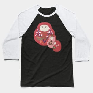 Japanese Matryoshka Doll Nesting Doll Kokeshi Doll Baseball T-Shirt